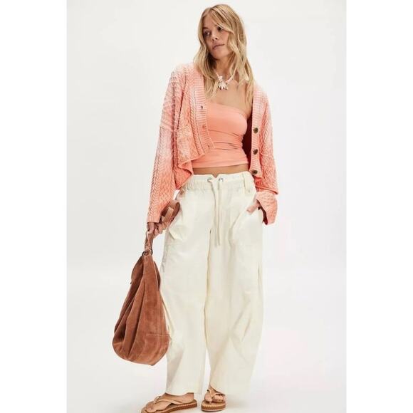 NWT Free People Washed Ashore Cardi Pink Cloud Combo Size Small - Picture 4 of 4